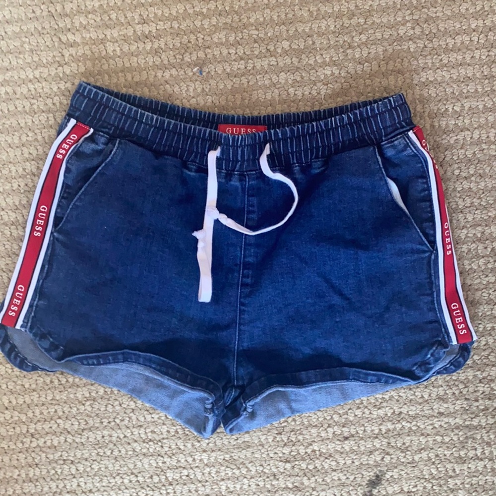 Guess pull up shorts with side logo panneling